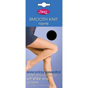 Silky Womens/Ladies Smooth Knit Tights Extra Size (1 Pairs) / Black